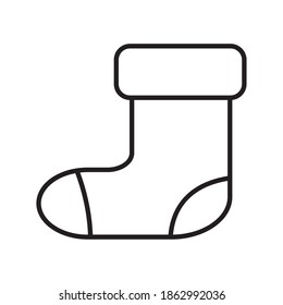 happy merry christmas sock line style icon vector illustration design