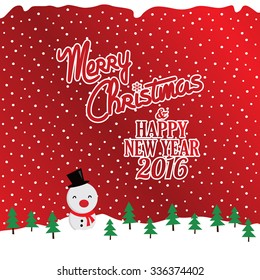 happy merry christmas theme vector art illustration