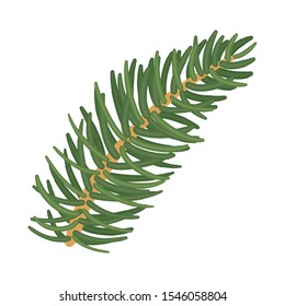 happy merry christmas tree branch decoration vector illustration design