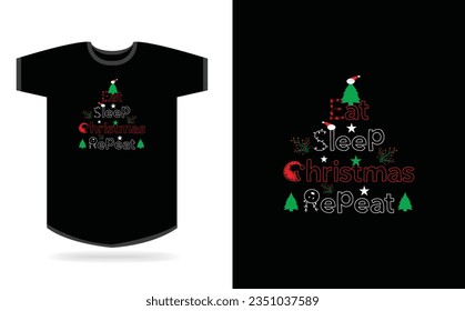 Happy merry Christmas typography t-shirt design template