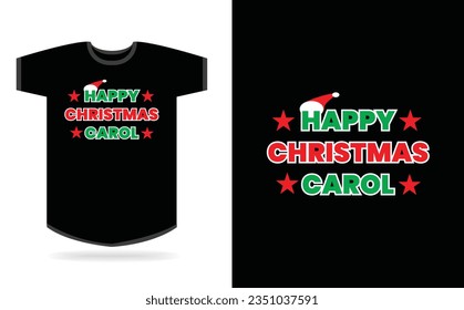 Happy merry Christmas typography t-shirt design template