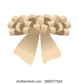 happy merry christmas white bow ribbon vector illustration design