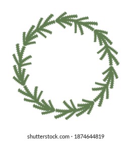 happy merry christmas wreath decorative icon vector illustration design