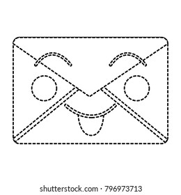 happy message envelope kawaii icon image 