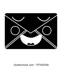 happy message envelope kawaii icon image 