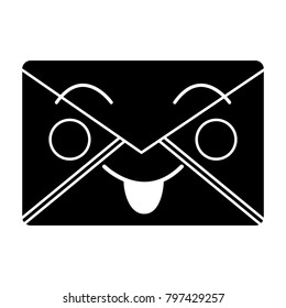 happy message envelope kawaii icon image 