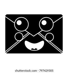 happy message envelope kawaii icon image 