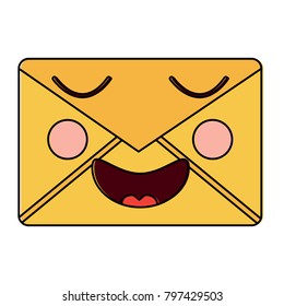 happy message envelope kawaii icon image 