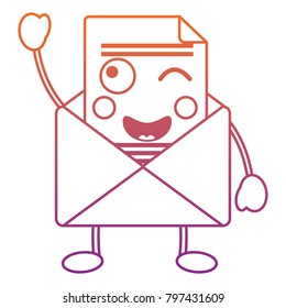 happy message envelope kawaii icon image 