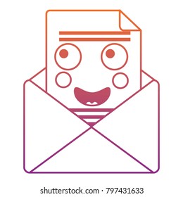 happy message envelope kawaii icon image 