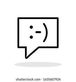 Happy message icon in flat style. Positive message symbol for your web site design, logo, app, UI Vector EPS 10.