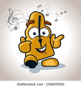 happy metronome character