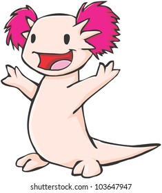 Happy Mexican Axolotl Illustration