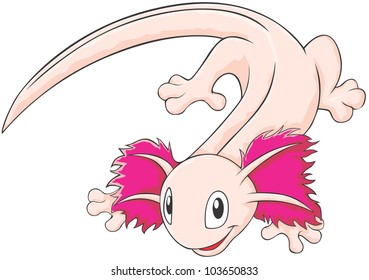 Happy Mexican Axolotl Illustration