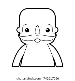 happy mexican man profile cartoon image