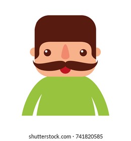 happy mexican man profile cartoon image