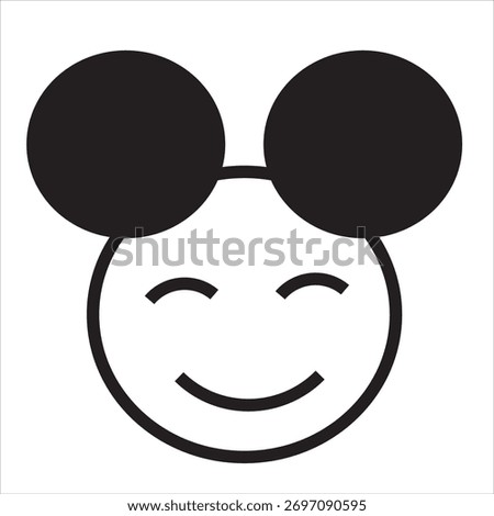 Happy mickey mouse face icon design