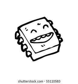 caricatura de feliz microchip