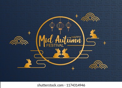 Happy Mid Autumn Festival Background Vector Illustration