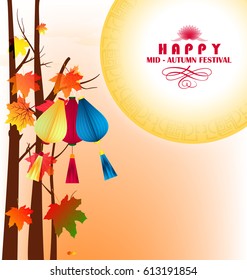 happy mid autumn festival chinese background