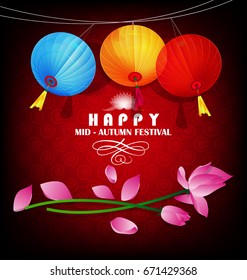 happy mid autumn festival chinese background