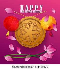 happy mid autumn festival chinese background