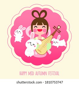 Happy mid autumn festival greeting card