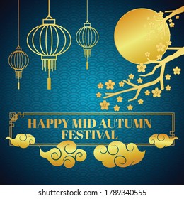 Happy mid autumn festival vector illustration.