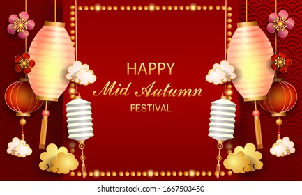 Happy Mid-Autumn Festival / Chinese festival, Vector illustration, posters, brochure, calendar, flyers, banners