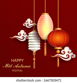 Happy Mid-Autumn Festival / Chinese festival, Vector illustration, posters, brochure, calendar, flyers, banners