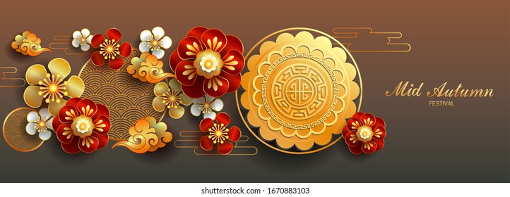 Happy Mid-Autumn Festival / Chinese festival, Vector illustration, posters, brochure, calendar, flyers, banners