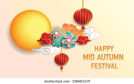 Happy Mid-Autumn Festival, Chinese festival, Vector illustration
