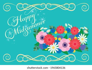 Happy Midsummer Flower crown Greeting Card