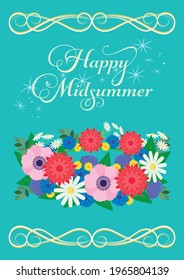 Happy Midsummer Flower crown Greeting Card