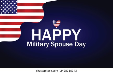 Happy Military Spouse Day Stylish Text With Usa Flag Design