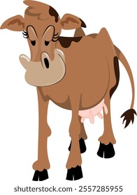 A happy milk producing cow - The jersey breed -  brown cow
