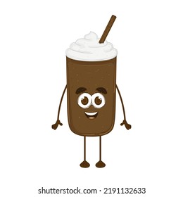 Happy milk shake cartoon kawaii Vector