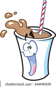 Happy Milkshake Cartoon Character