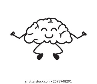 Happy mind brain with joyful movement icon