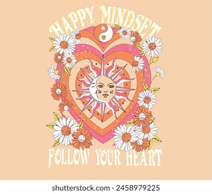 happy mind set para estampado de camiseta