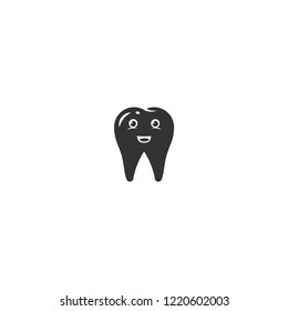 happy molar teeth solid icon