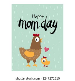 happy mom day card vector design