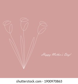 Happy mom day card, vector illustration