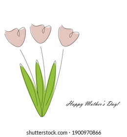Tarjeta de feliz día de mamá, ilustración vectorial
