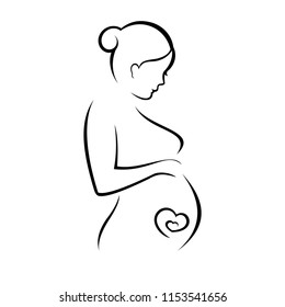 Happy Mom Pregnant / breastfeeding illustration