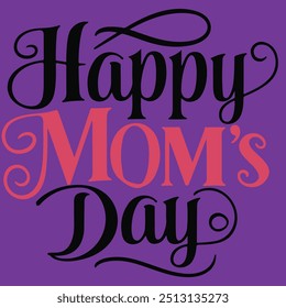 Happy mom's day typography vector design