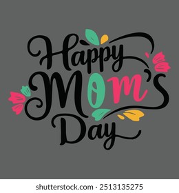 Happy mom's day typography vector design