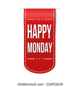 Happy monday banner design over a white background, vector illustration