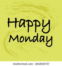 Happy Monday Banner - Happy Monday Greeting Text, Title, Title and Greeting Phrase for Social Media. vector illustration. Weekday with yellow background and black text