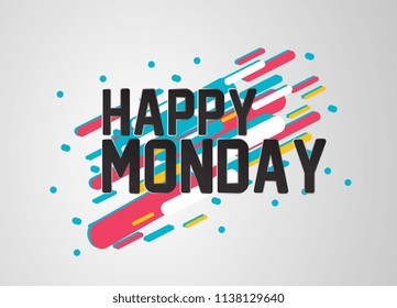 Happy Monday, Beautiful Greeting Card Background Or Banner With Sport Theme. Vector